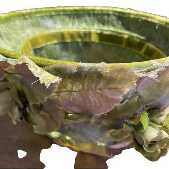 Vintage 50's-60's Silk Floral Bucket Hat - Picture 9 of 12